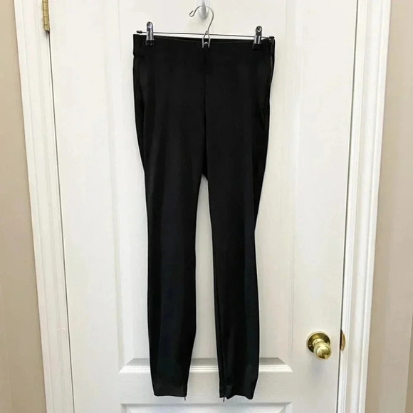 Zara High Rise Faux Suede Ankle Zip Leggings Black Size Small - Picture 3 of 13
